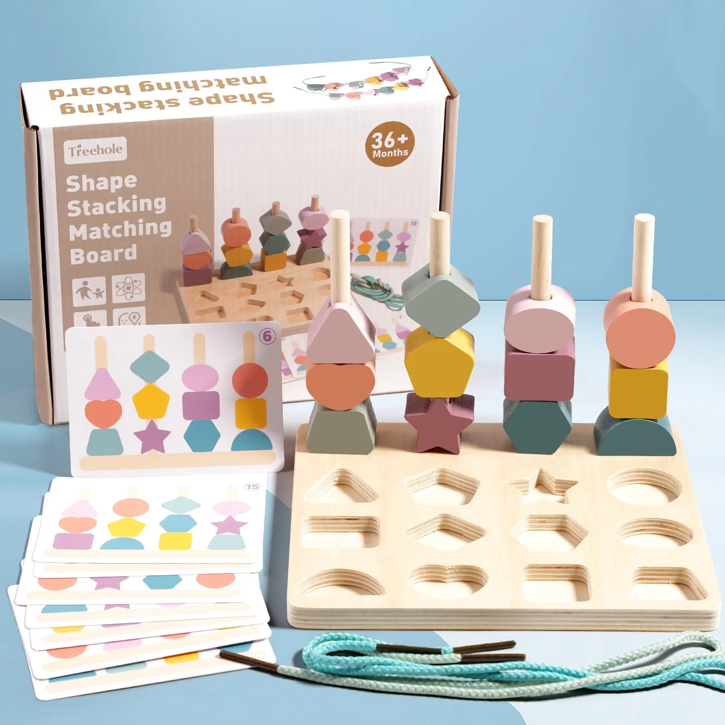 Baby Wooden Toys Threading Rope Games Matching Sorting Logic Thinking Fine Motor Montessori Educational Puzzle Toy Kid's Gifts