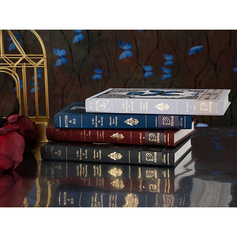Gothic Butterfly Series Retro Notebook Classic Design Color Page Illustration Hardcover Diary Student Notepad