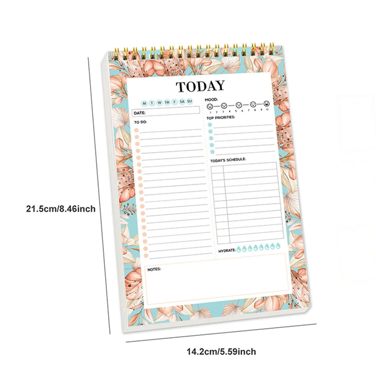 Daily Planner Pad with Schedule - 52 Sheets Daily Schedule Notepad, Spring-Bound Daily Notepad, Daily To Do List Notepad