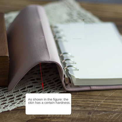 Cotton Pink Note Books Embroidery Wreath Loose Leaf A5 / A6 Binder Notebook Diary Cover Artist Moterm Ring Planners Notepad