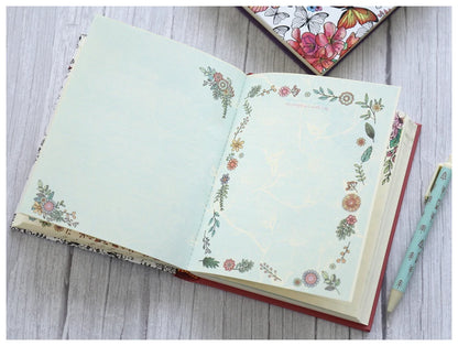 Hardcover Thick Notebook Coloring Illustrated 148 Sheets Coloring Illustrated  Beautiful Butterfly Diary Student Notepad ﻿
