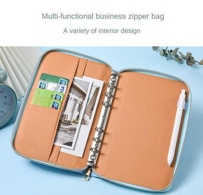 A5 Portable Zipper Notebook Cash Budget Envelope Wallet Envelopes Binder Note for Budgeting and Saving Money Only Cover