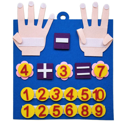 Montessori Tovddler Math Felt Board Finger Number Learning Counting Preschool Manipulatives Learning Educational Toy Travel Game