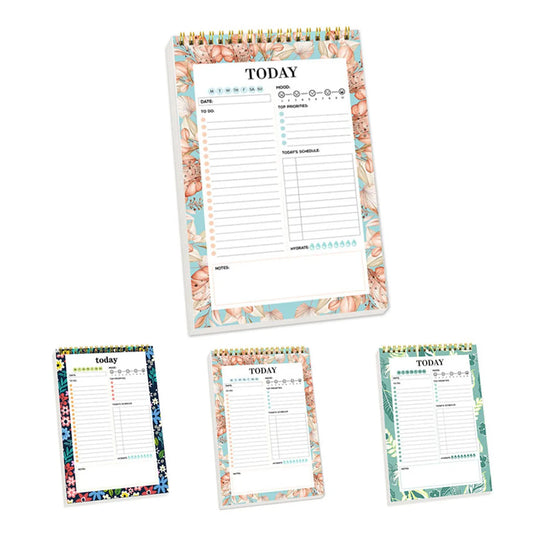 Daily Planner Pad with Schedule - 52 Sheets Daily Schedule Notepad, Spring-Bound Daily Notepad, Daily To Do List Notepad