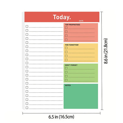 Magnetic Daily Planner Notepad 52 Sheets Tear-Off To-Do List Fridge Message Board Meal Planner Schedule Notebook for Home School