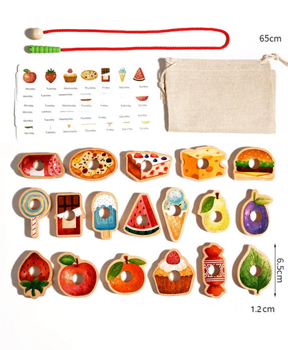 Baby Wooden Toys Threading Rope Games Matching Sorting Logic Thinking Fine Motor Montessori Educational Puzzle Toy Kid's Gifts