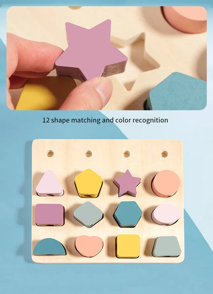 Baby Wooden Toys Threading Rope Games Matching Sorting Logic Thinking Fine Motor Montessori Educational Puzzle Toy Kid's Gifts