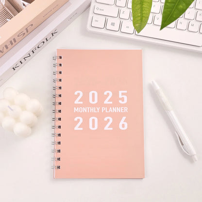 27 sheets 2025-2026 Monthly Planner Waterproof Cover Monthly Calendar Notebook Student Daily Schedules For School Office Home
