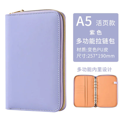 A5 Portable Zipper Notebook Cash Budget Envelope Wallet Envelopes Binder Note for Budgeting and Saving Money Only Cover