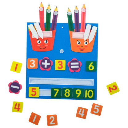 Montessori Tovddler Math Felt Board Finger Number Learning Counting Preschool Manipulatives Learning Educational Toy Travel Game
