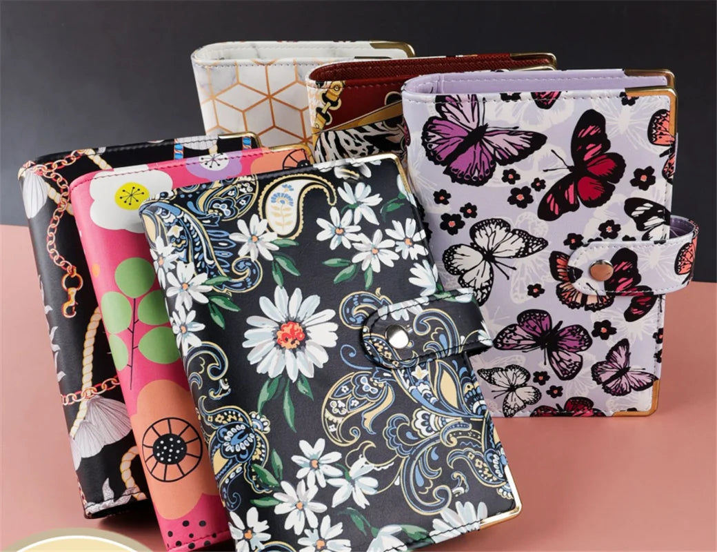A6 Butterfly Macaroon Colorful PU Leather DIY Binder Notebook Cover Diary Agenda Planner Paper Cover School Stationery
