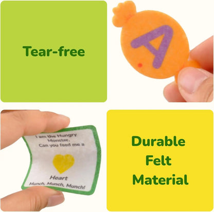 Alphabet Learning Toys Matching Colors Shape Felt Toys Letter Recognition Monster Eating Funny Game Montessori  Educational Toys