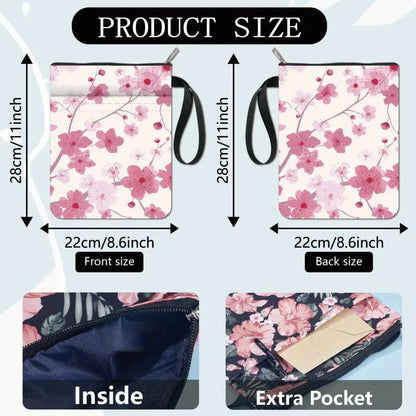 Flower Book Covers Butterfly Book Sleeve Book Protector for Paperbacks Washable Fabric Cloth Book Cover with Zipper and Extra