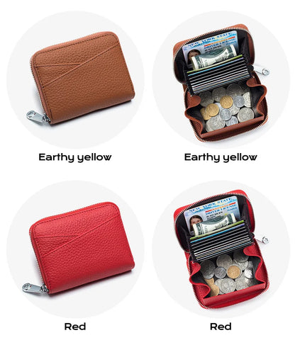 New Women Wallet Genuine Leather Card Holders Female Cowhide Wallets Fashion Small Portable Purses Cute Wallet Coin Bags Clutch
