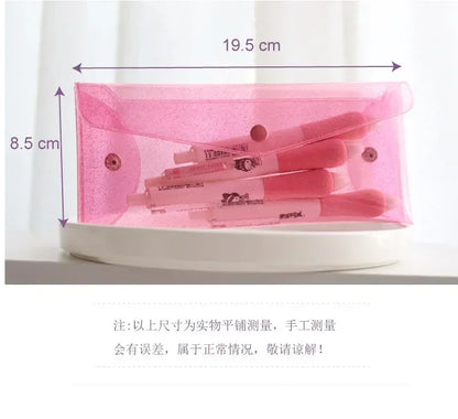 Transparent Laser Cosmetic Bag Makeup Case TPU Pencil Bag Pouch Cute Glitter Pencil Laser Pen Case School Bags for Girl Portable