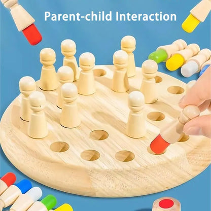 Wooden Chessboard Color Memory Chess Game Memory Concentration Training Wooden CHILDREN'S Early Education Educational Toys