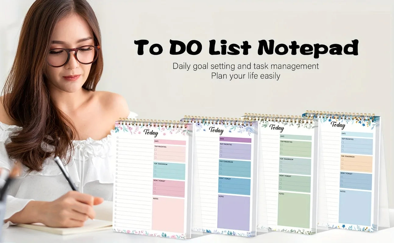 52 sheets To Do List Notepad Undated Daily Planner with Hourly Schedule for Task Management Notebook for Work