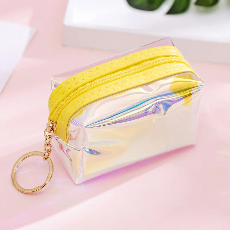 Transparent Women Coin Purse Zipper Cute Credit Card Holder Small Wallet Female Girl Lipstick Key Coin Storage Purses Pouch Bags