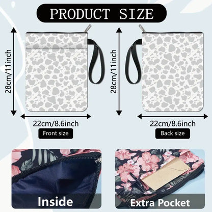 Flower Book Covers Butterfly Book Sleeve Book Protector for Paperbacks Washable Fabric Cloth Book Cover with Zipper and Extra