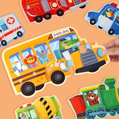 Lovely Wooden Cartoon Animal Jigsaw Puzzles Game Montessori Baby Puzzle Toy for Kindergarten Kid Early Learning Education