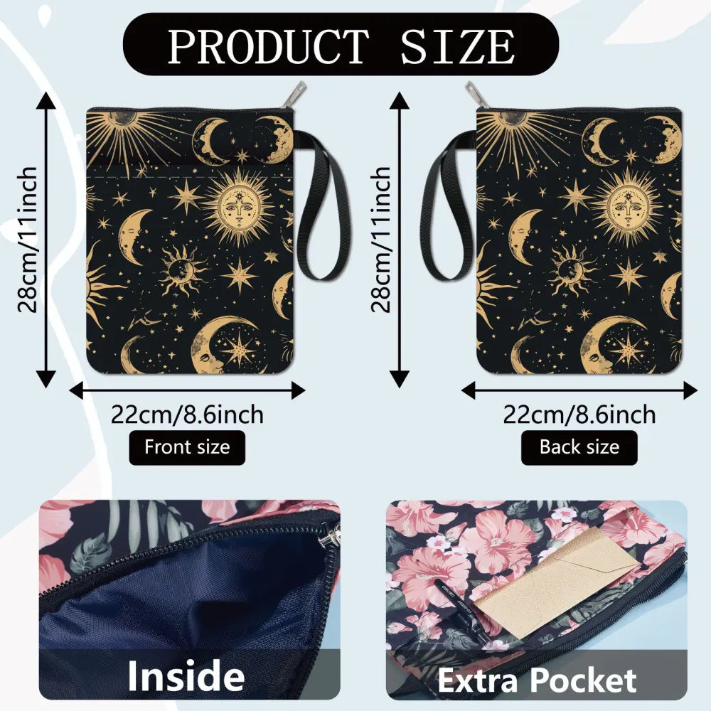 Flower Book Covers Butterfly Book Sleeve Book Protector for Paperbacks Washable Fabric Cloth Book Cover with Zipper and Extra