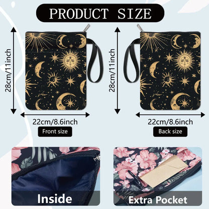 Flower Book Covers Butterfly Book Sleeve Book Protector for Paperbacks Washable Fabric Cloth Book Cover with Zipper and Extra