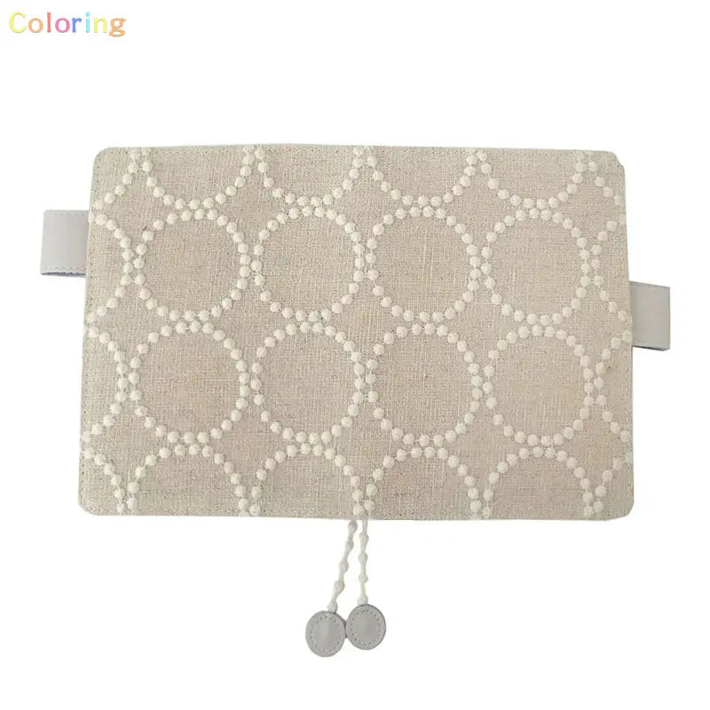 Munimhoe Japanese Style Cotton-ramie Fabrics Embroidery Cover Only, A6 A5 Hobo NoteBook Cover, Wear Resistant, Soft Feeling