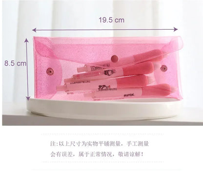 Transparent Laser Cosmetic Bag Makeup Case TPU Pencil Bag Pouch Cute Glitter Pencil Laser Pen Case School Bags for Girl Portable