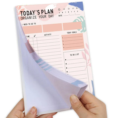 Magnetic Daily Planner Notepad 52 Sheets Tear-Off To-Do List Fridge Message Board Meal Planner Schedule Notebook for Home School