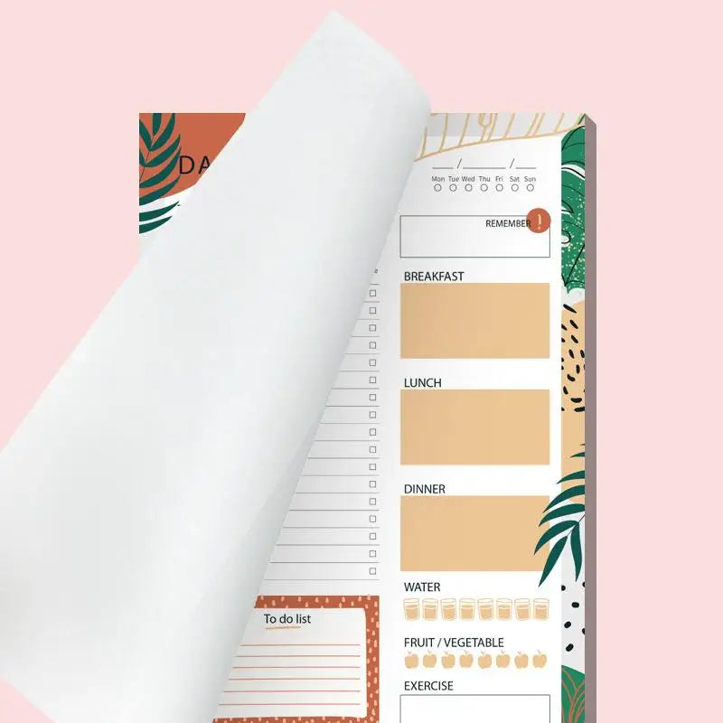 Magnetic Daily Planner Notepad 52 Sheets Tear-Off To-Do List Fridge Message Board Meal Planner Schedule Notebook for Home School