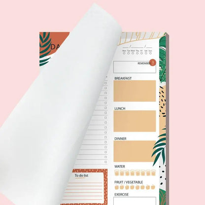 Magnetic Daily Planner Notepad 52 Sheets Tear-Off To-Do List Fridge Message Board Meal Planner Schedule Notebook for Home School