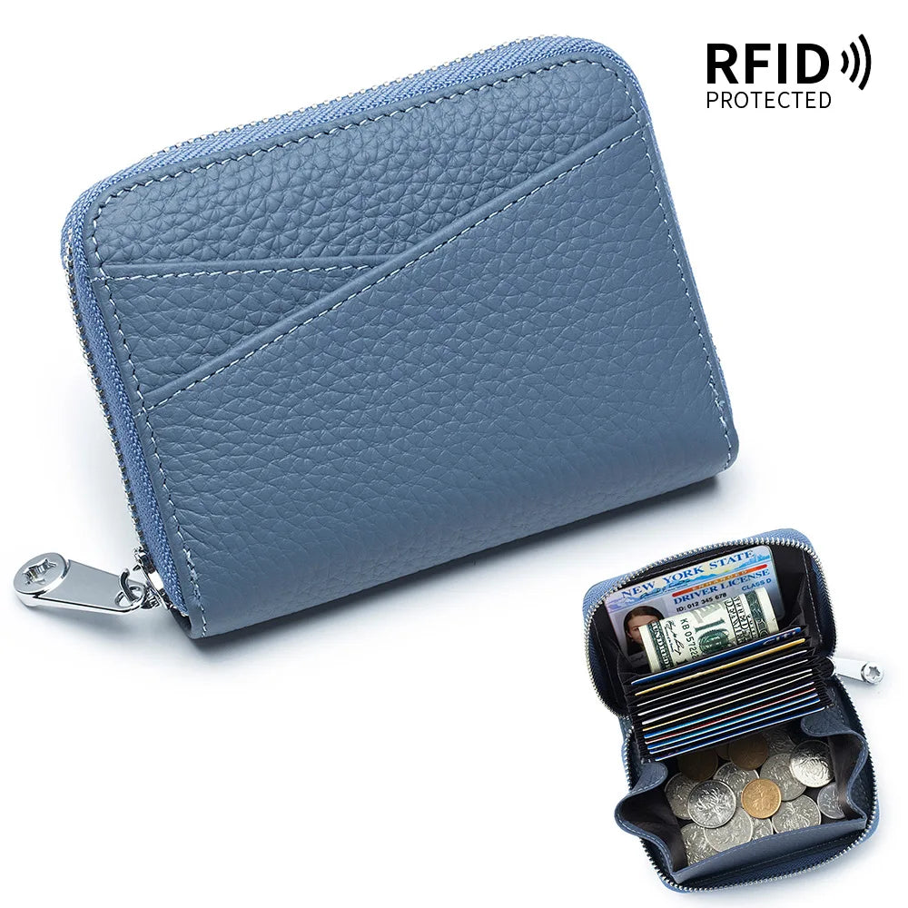 New Women Wallet Genuine Leather Card Holders Female Cowhide Wallets Fashion Small Portable Purses Cute Wallet Coin Bags Clutch