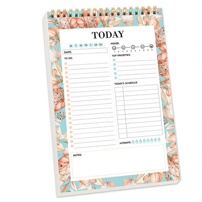 Daily Planner Pad with Schedule - 52 Sheets Daily Schedule Notepad, Spring-Bound Daily Notepad, Daily To Do List Notepad