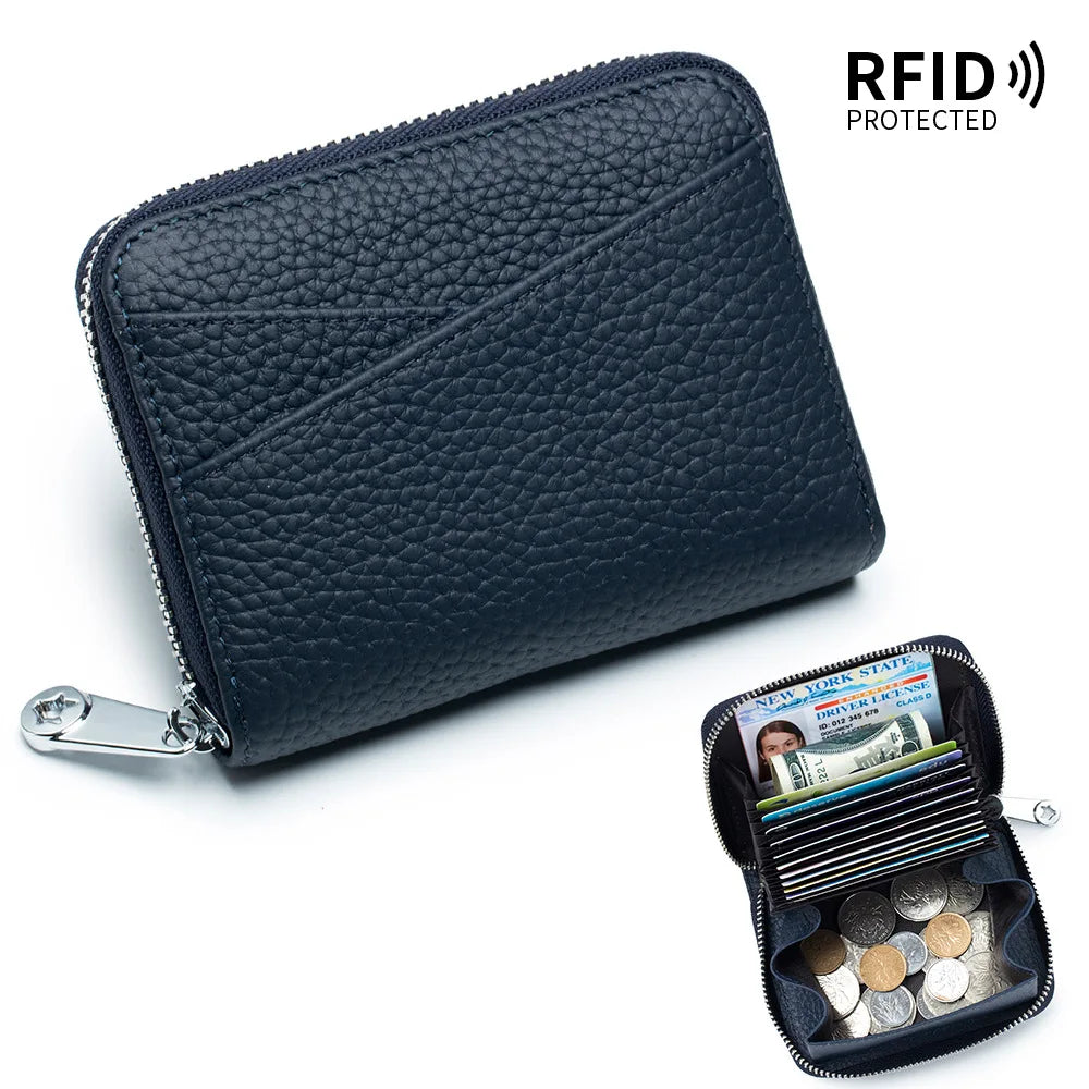 New Women Wallet Genuine Leather Card Holders Female Cowhide Wallets Fashion Small Portable Purses Cute Wallet Coin Bags Clutch