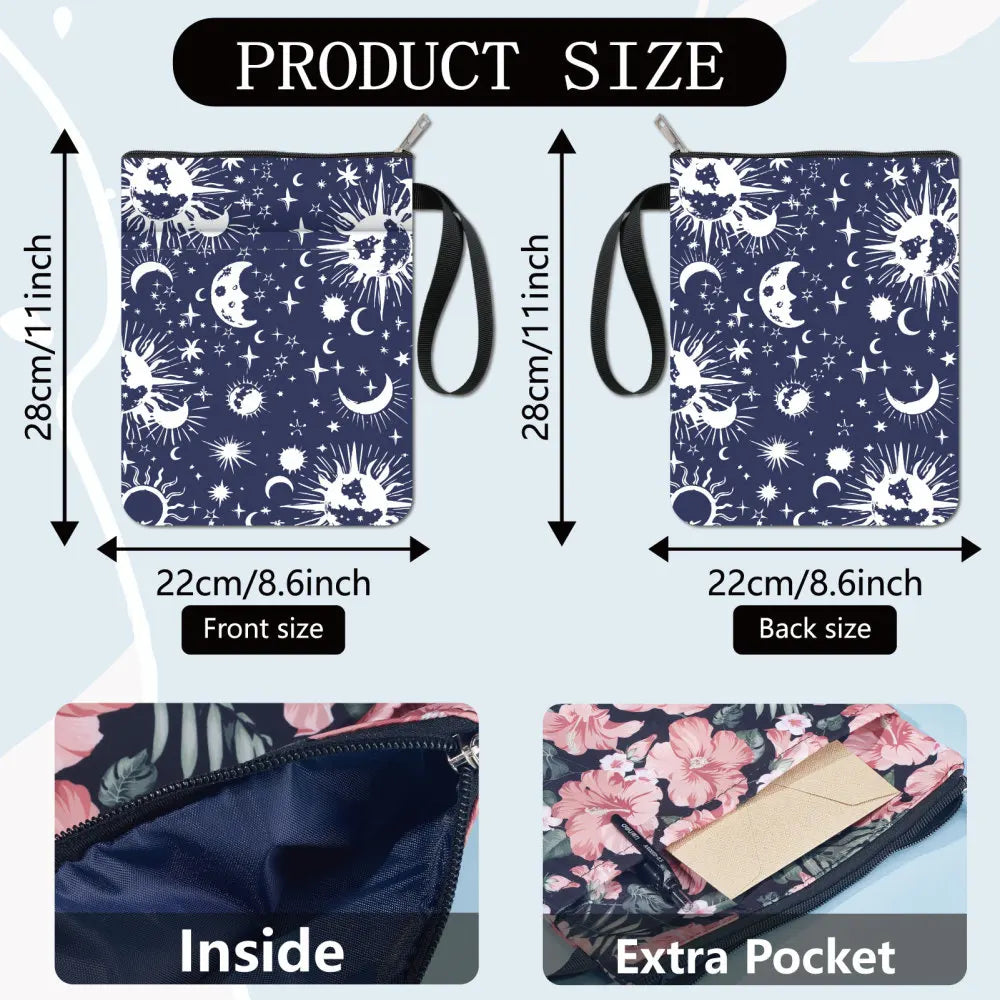 Flower Book Covers Butterfly Book Sleeve Book Protector for Paperbacks Washable Fabric Cloth Book Cover with Zipper and Extra
