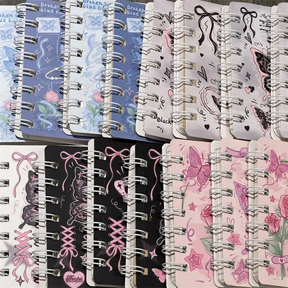 Rose Butterfly A7 Coil Book Ins High Value Romantic Thickened Small NoteBook Gift Book Korean Stationery Planner