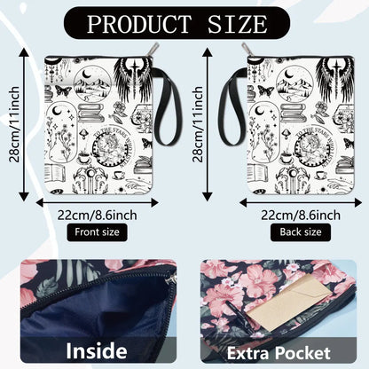 Flower Book Covers Butterfly Book Sleeve Book Protector for Paperbacks Washable Fabric Cloth Book Cover with Zipper and Extra