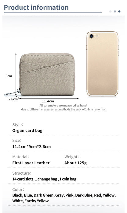 New Women Wallet Genuine Leather Card Holders Female Cowhide Wallets Fashion Small Portable Purses Cute Wallet Coin Bags Clutch