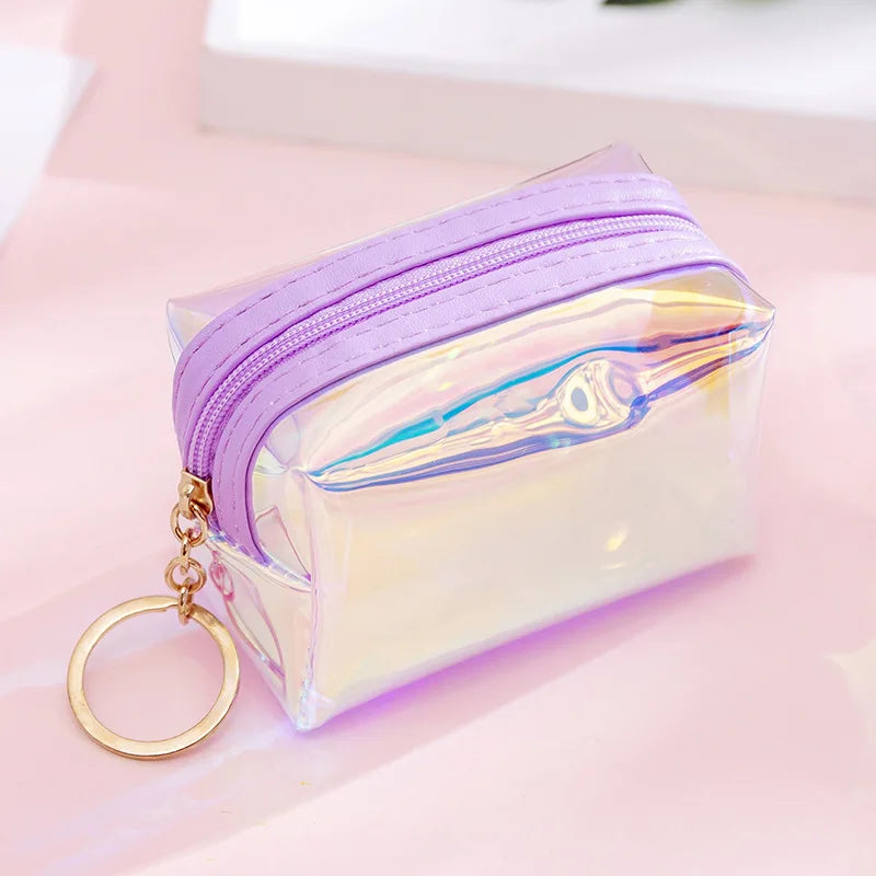Transparent Women Coin Purse Zipper Cute Credit Card Holder Small Wallet Female Girl Lipstick Key Coin Storage Purses Pouch Bags