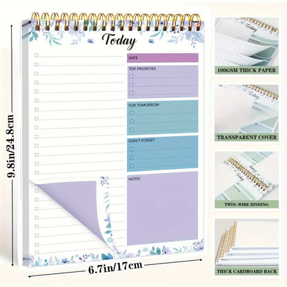 52 sheets To Do List Notepad Undated Daily Planner with Hourly Schedule for Task Management Notebook for Work