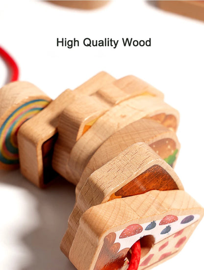 Baby Wooden Toys Threading Rope Games Matching Sorting Logic Thinking Fine Motor Montessori Educational Puzzle Toy Kid's Gifts