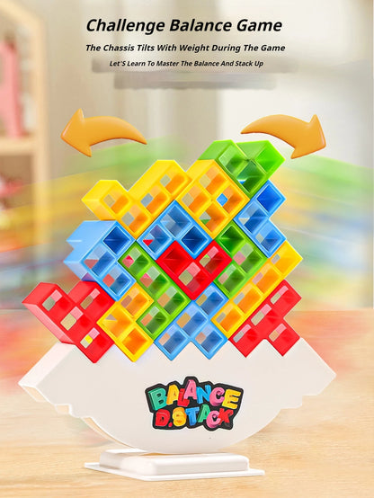 64 Kids Balance Building Blocks Toy Balance Stacked Tetra Tower Game Swing High Russian Building Blocks Stack Children Brick Toy