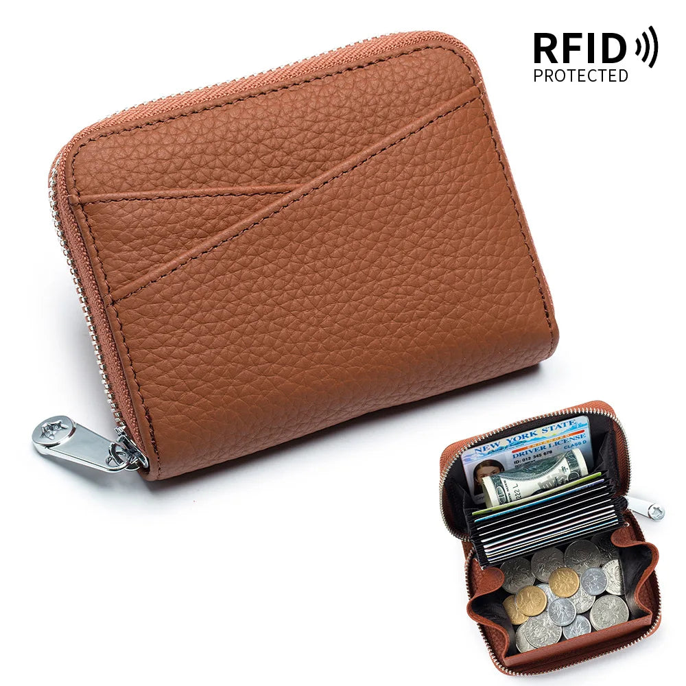 New Women Wallet Genuine Leather Card Holders Female Cowhide Wallets Fashion Small Portable Purses Cute Wallet Coin Bags Clutch