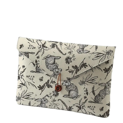 Rabbit print pattern laptop bag with soft laptop fabric cover, suitable for laptop soft cover storage and tablet storage bag