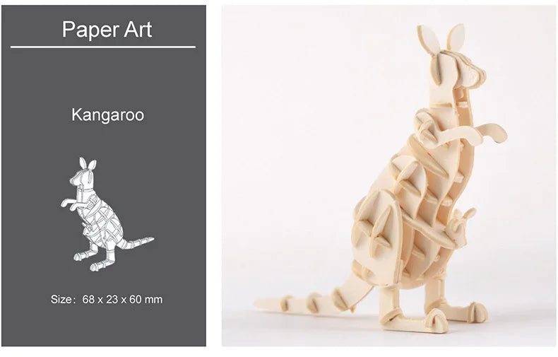 DIY Wooden Puzzle Model Animal Montessori Toys for Children Crafts Dachshund Skeleton Assembly Gifts Set for Kids Adults Teens
