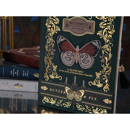 Gothic Butterfly Series Retro Notebook Classic Design Color Page Illustration Hardcover Diary Student Notepad