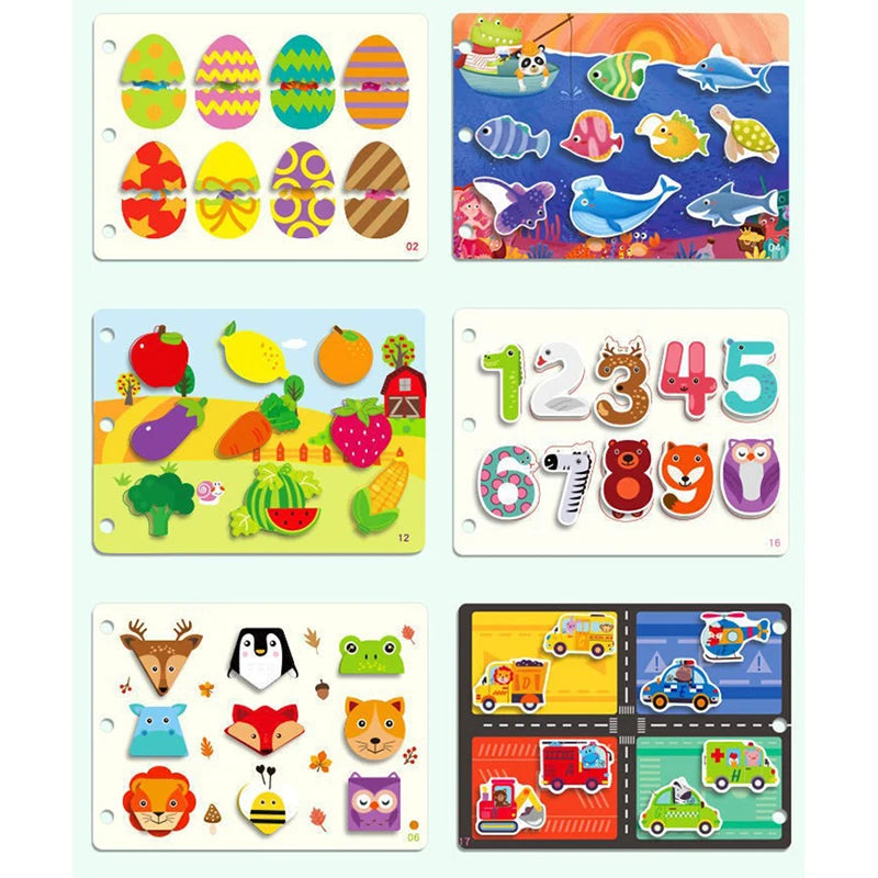 Montessori Baby Busy Book My First Quiet Book Paste Early Learning Education Toy Children Matching Game Toys for Kids 1 2 3 Year