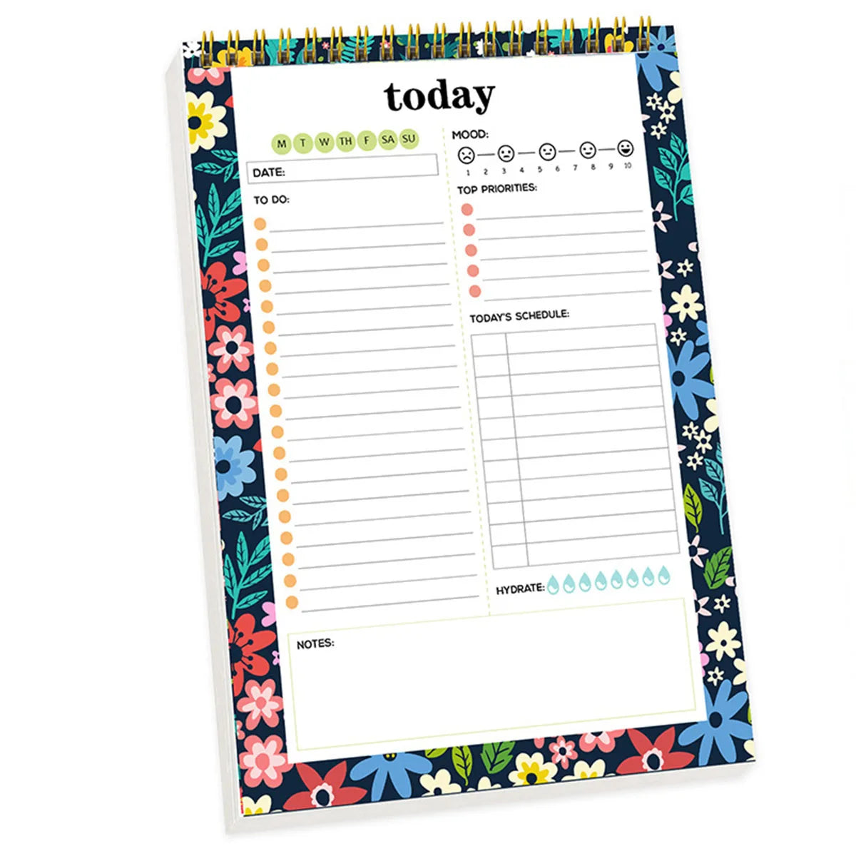 Daily Planner Pad with Schedule - 52 Sheets Daily Schedule Notepad, Spring-Bound Daily Notepad, Daily To Do List Notepad