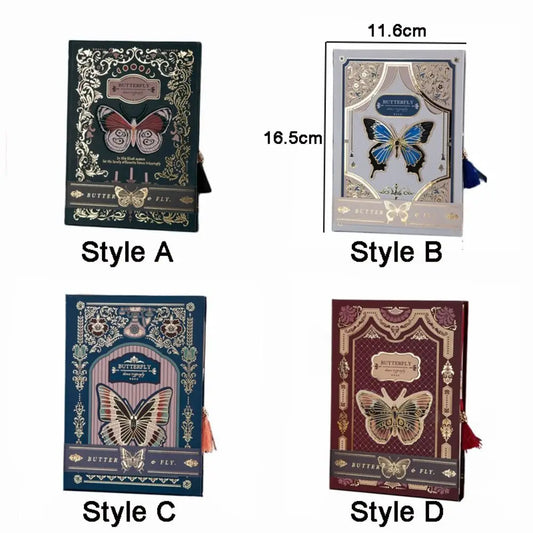 Creative Hand Ledger Gothic Butterfly Notebook Retro Stationery Diary Book Vintage Hardcover Notepad Student