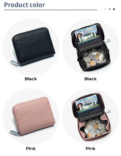 New Women Wallet Genuine Leather Card Holders Female Cowhide Wallets Fashion Small Portable Purses Cute Wallet Coin Bags Clutch
